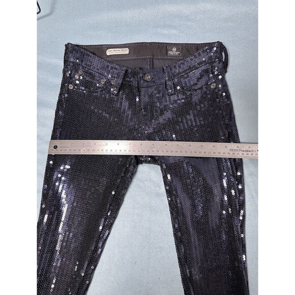 AG Adriano Goldschmied Navy Sequin Ankle Leggings Pants Jeans Size 25 - Picture 2 of 11